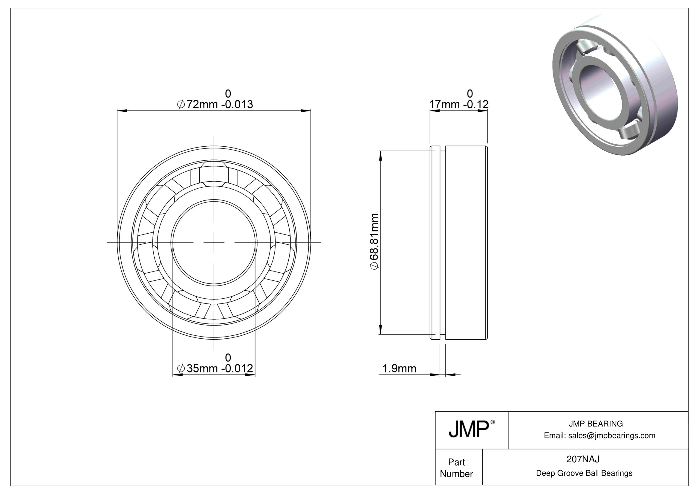 207NAJ engineering drawing