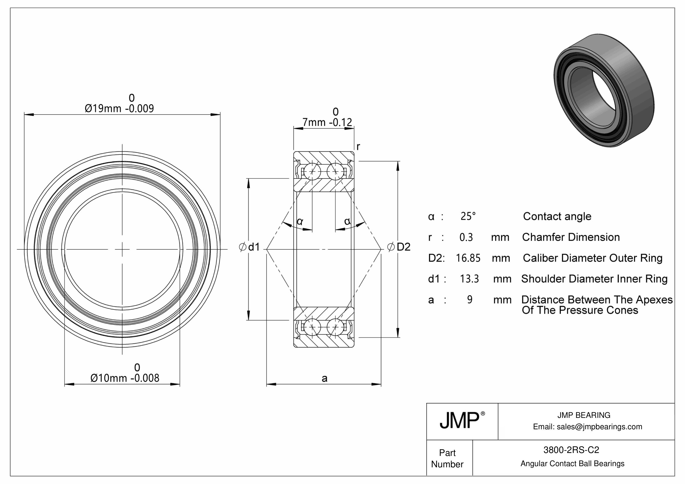 3800-2RS-C2 engineering drawing