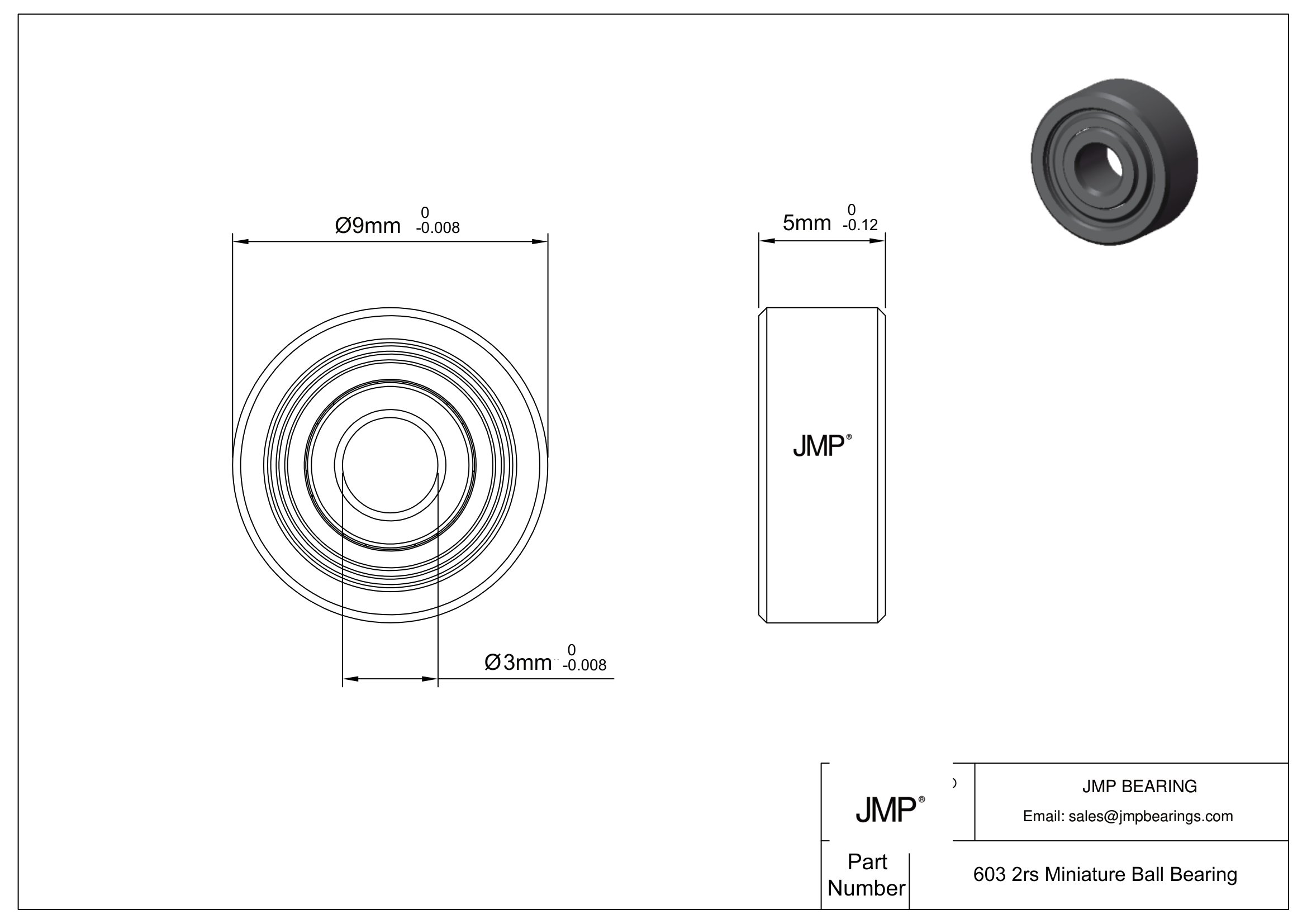 603 2rs engineering drawing
