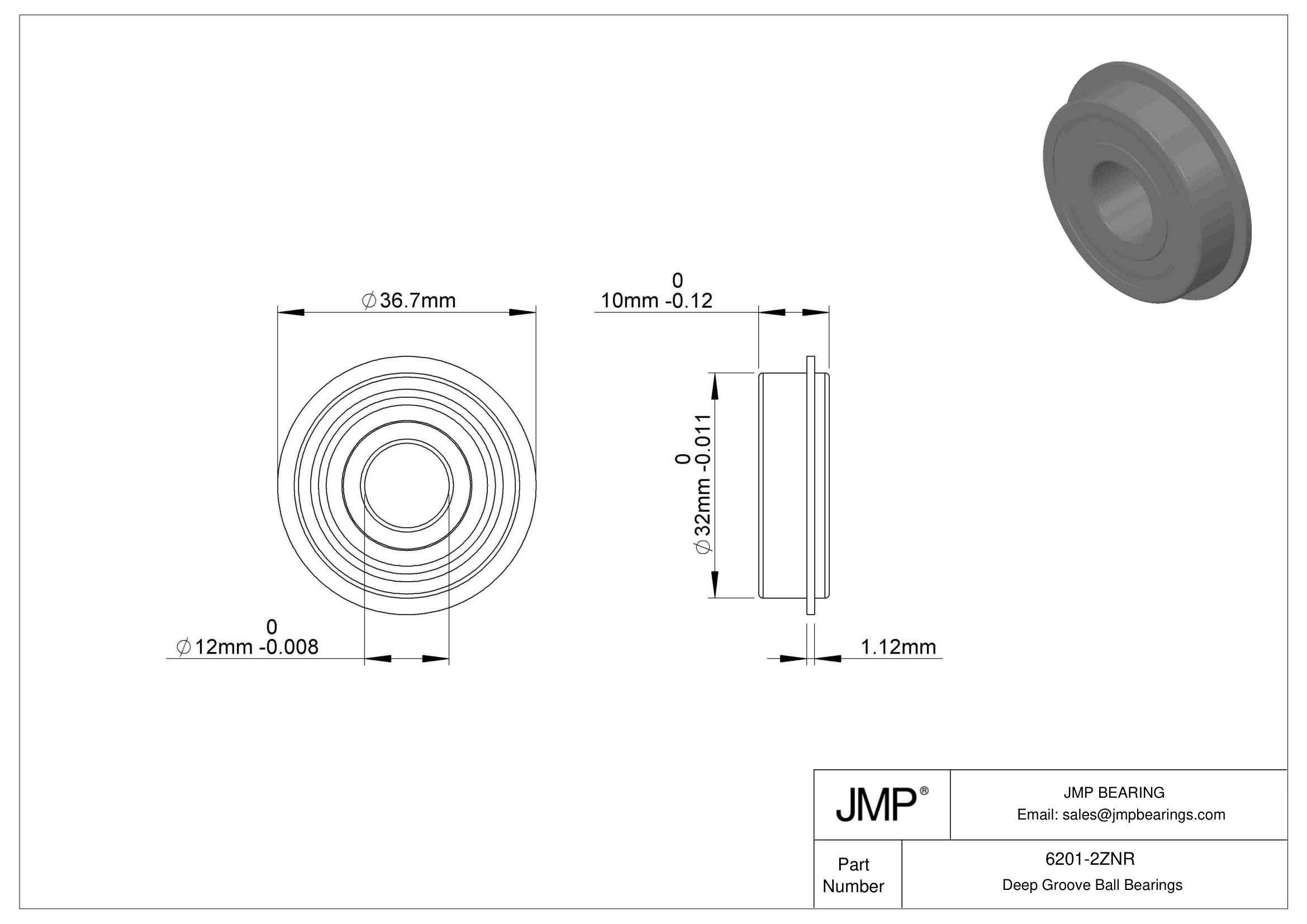 6201-2ZNR engineering drawing