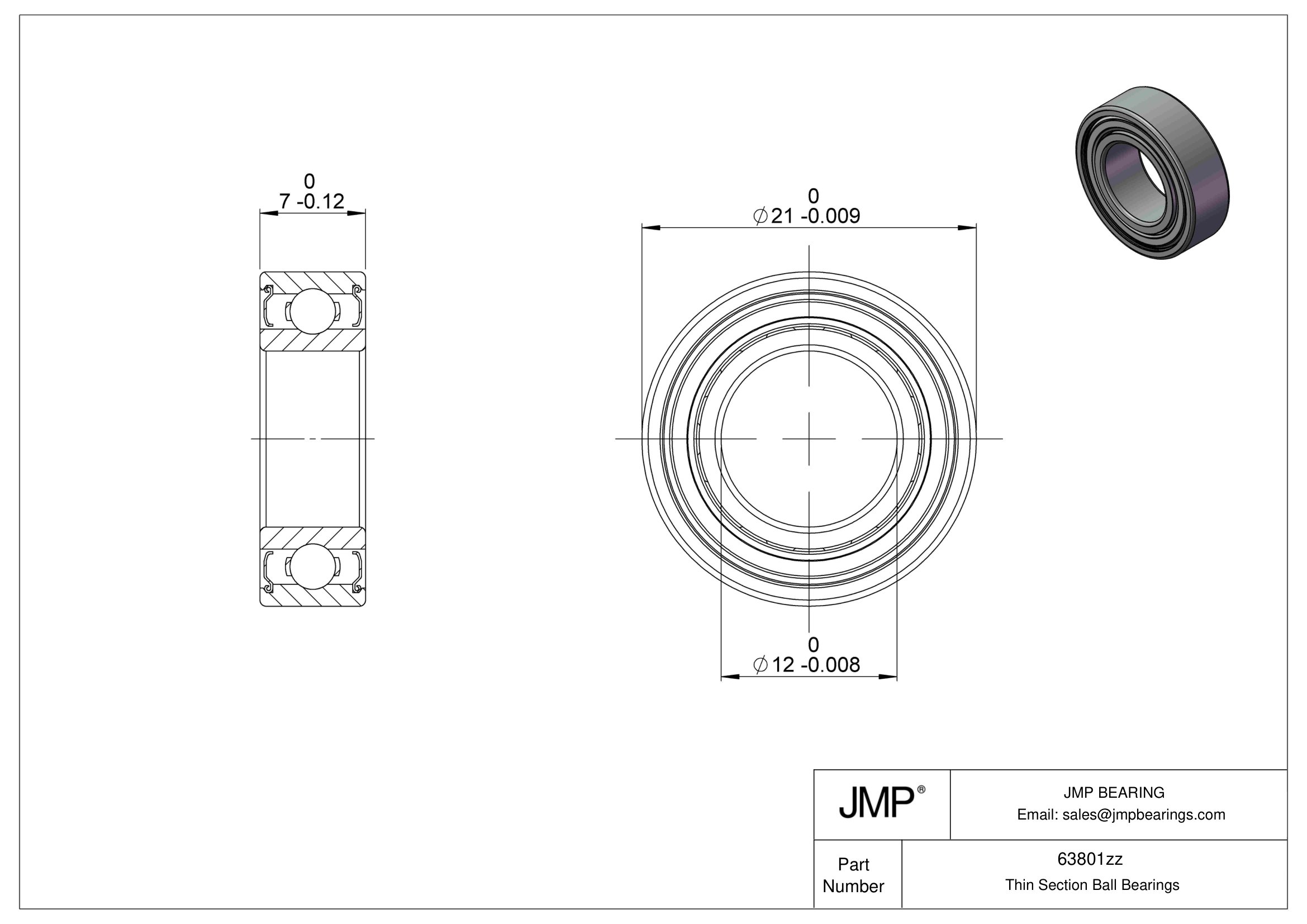 63801zz engineering drawing