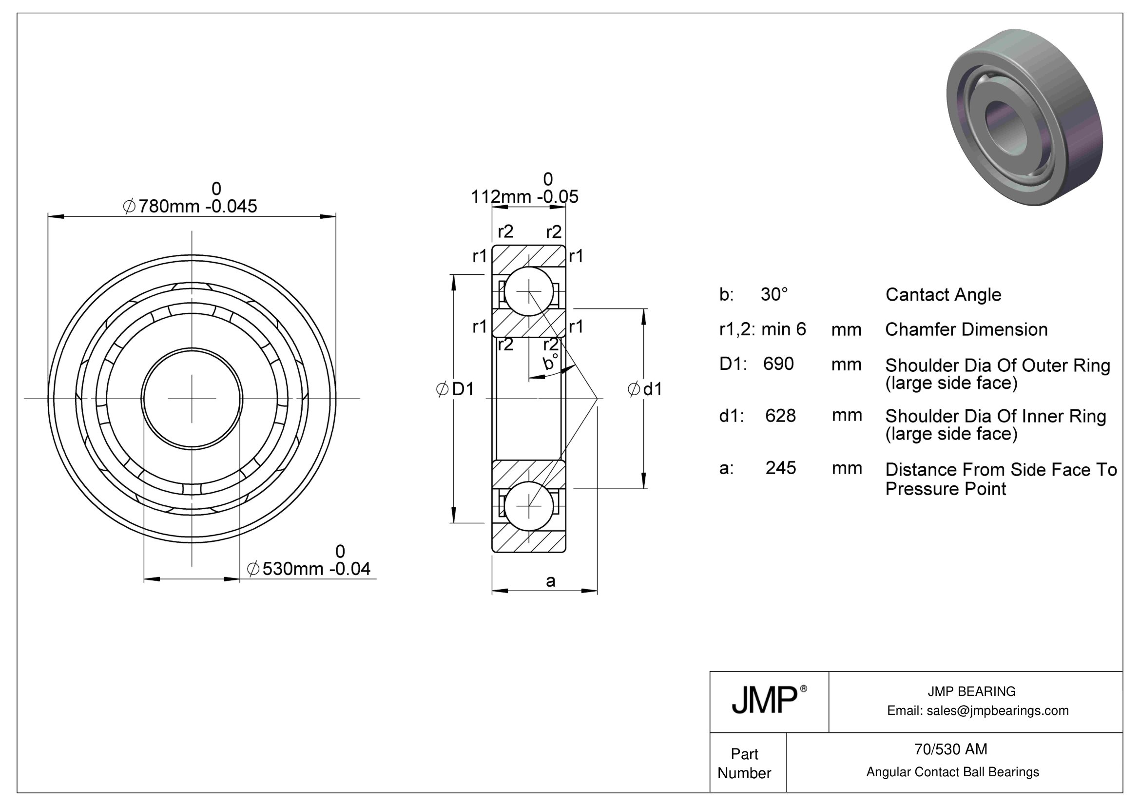 70/530 AM engineering drawing