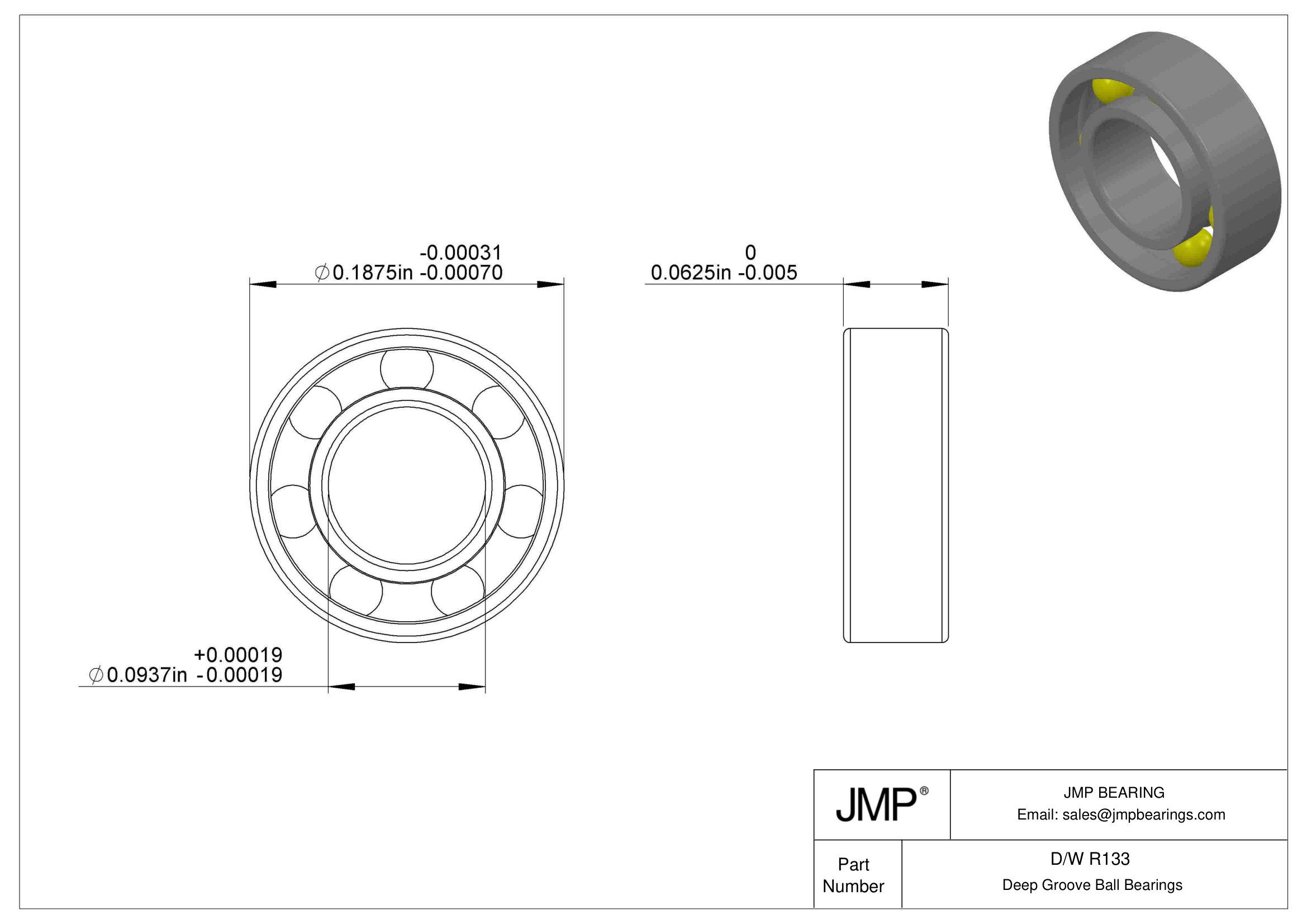 D/W R133 engineering drawing