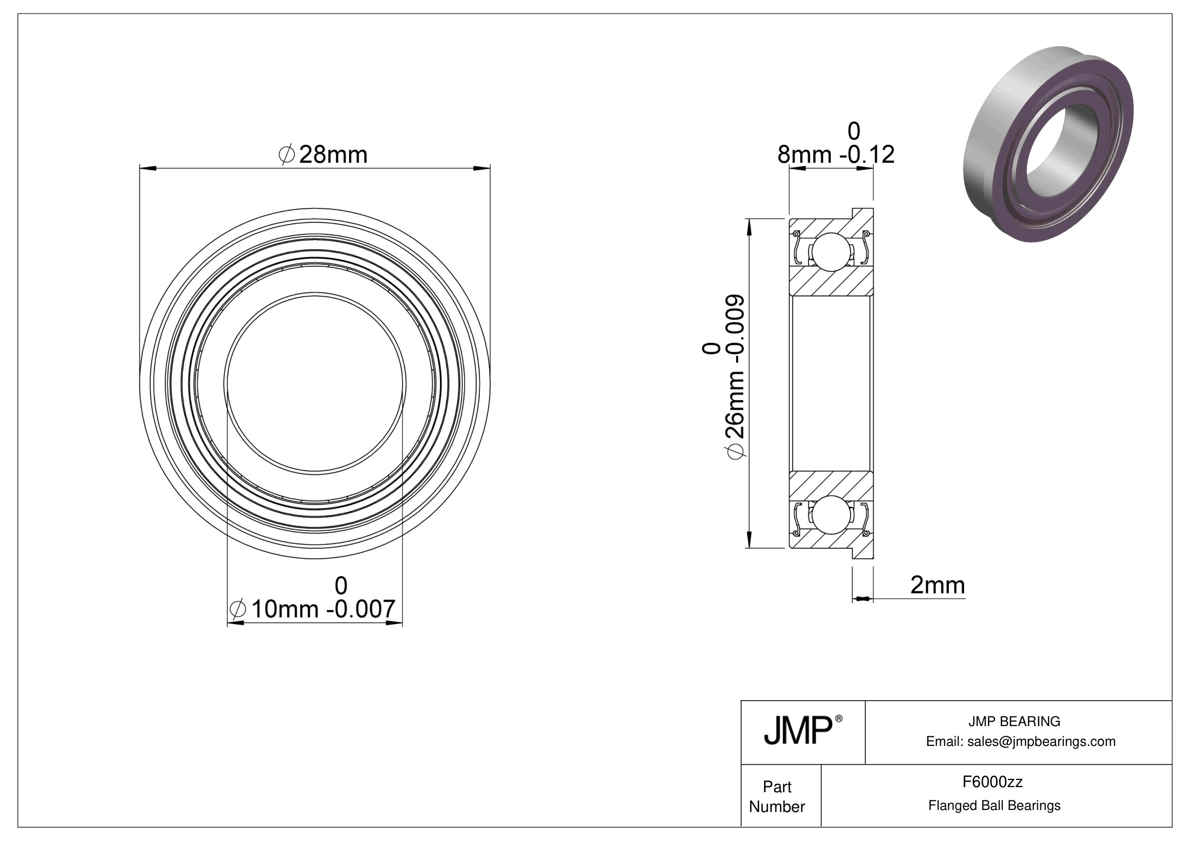 F6000zz engineering drawing
