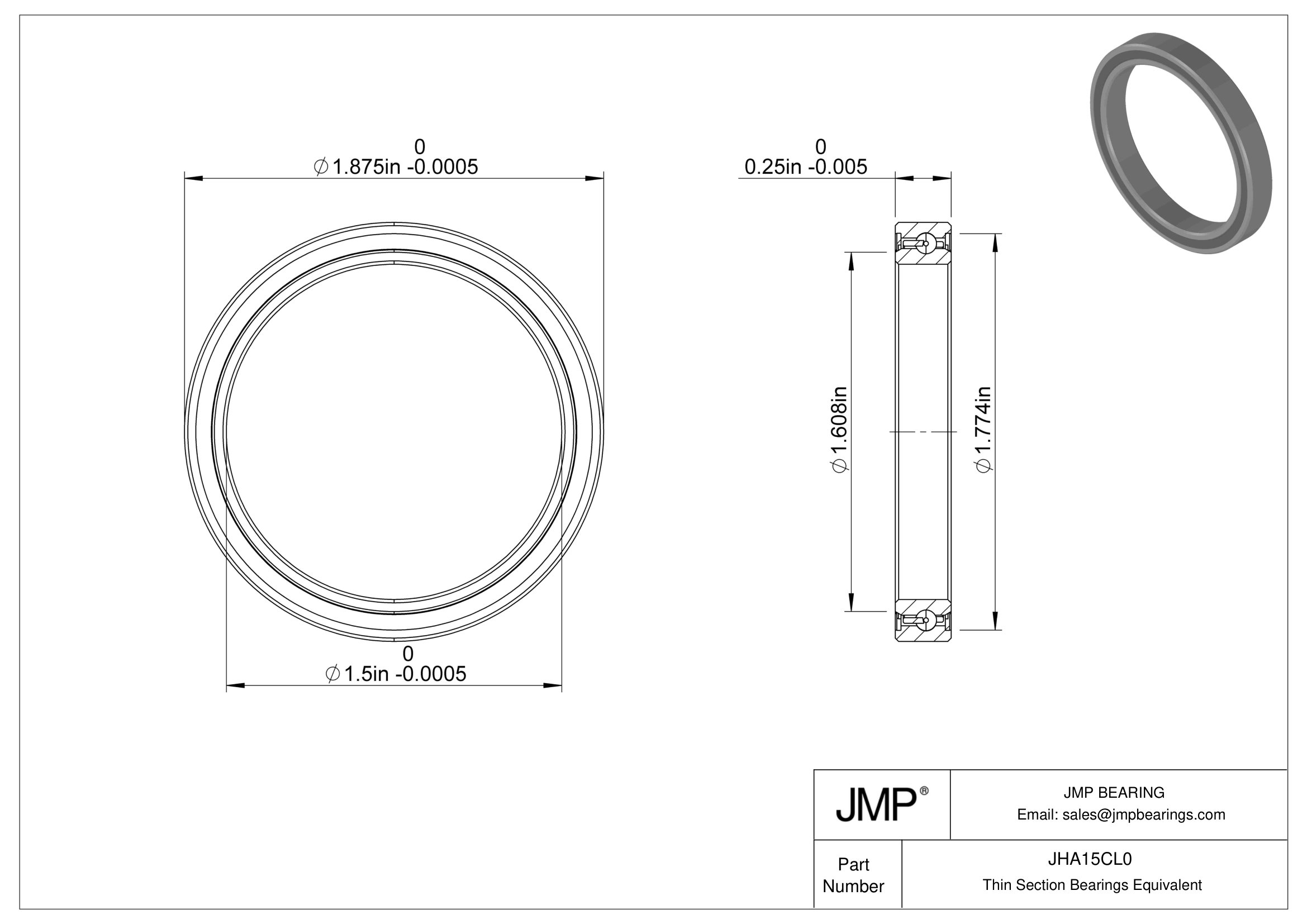 JHA15CL0 engineering drawing