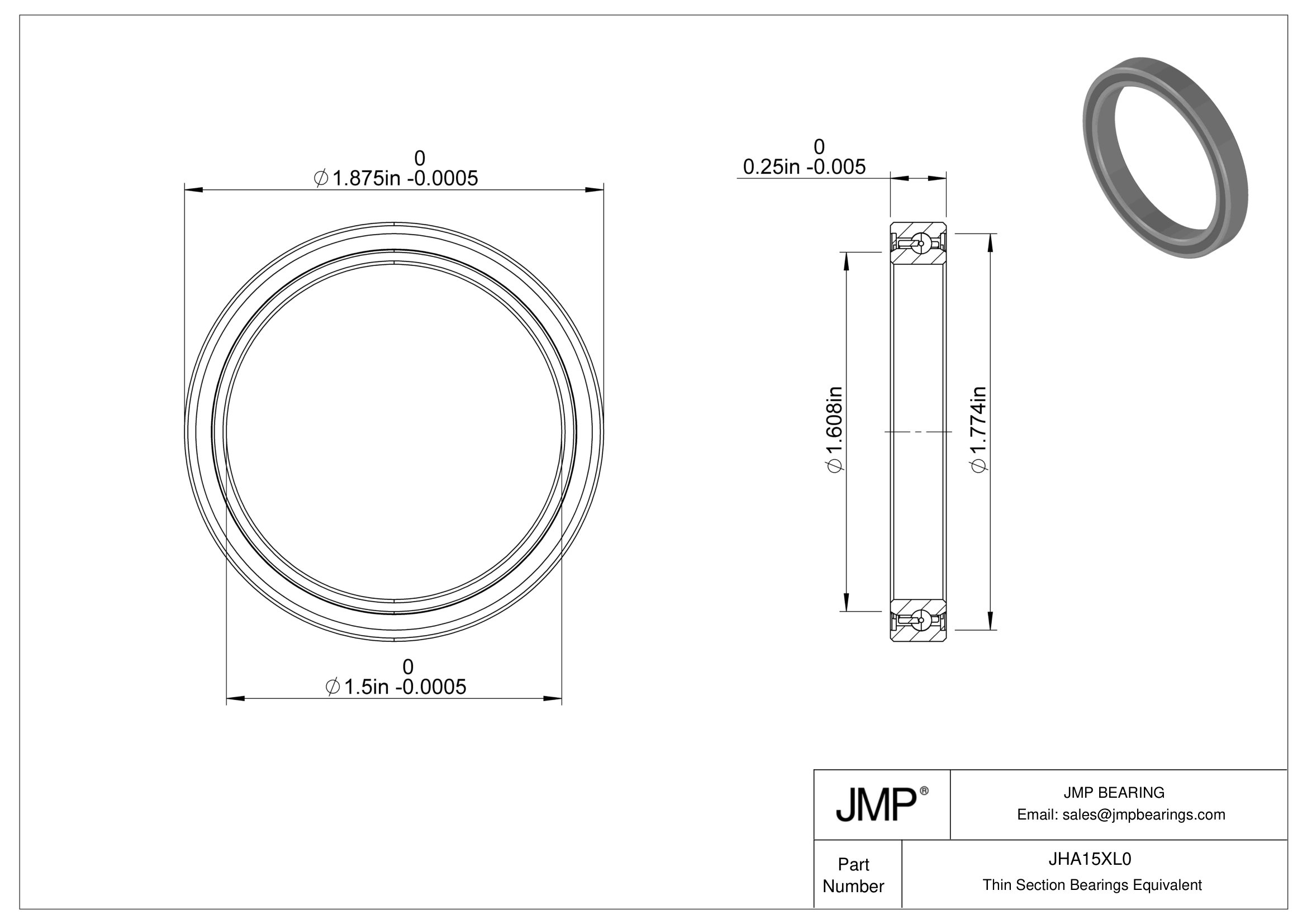 JHA15XL0 engineering drawing